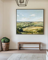 Modern Green Country Painting Field Landscape Texture Wall Painting Texture Livingroom Wall Art