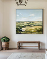 Modern Green Country Painting Field Landscape Texture Wall Painting Texture Livingroom Wall Art