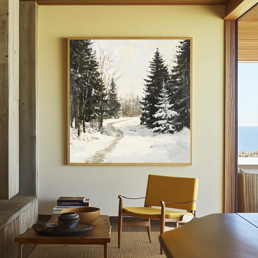 Winter landscape wall art Large texture wall paintings Winter artwork Textured art for sale