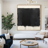 Black And White Texture Paintings Black White Wabi-sabi Painting Textured Artwork For Living Room