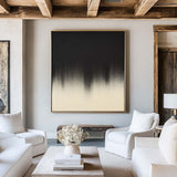 Black And White Oil Paintings Black White Solid Color Painting Minimalist Textured Artwork For Sale