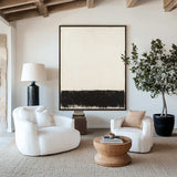 Large Black White Painting Black and White Texture Art Painting Wabi-sabi Canvas Wall Art For Sale