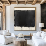 Black And White Texture Paintings Black White Wabi-sabi Painting Textured Artwork For Living Room
