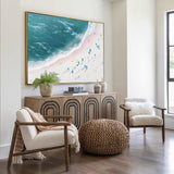 Extra Large Abstract Seaside Canvas Acrylic Seascape Paintings Windy Beach Canvas Wall Art