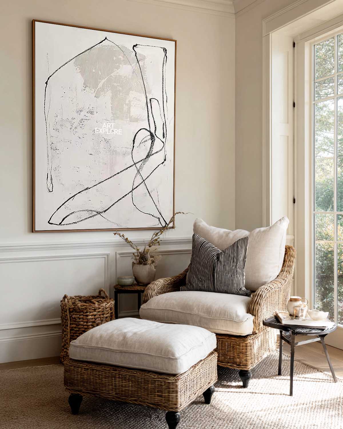 White Minimalist Painting #ABAV182