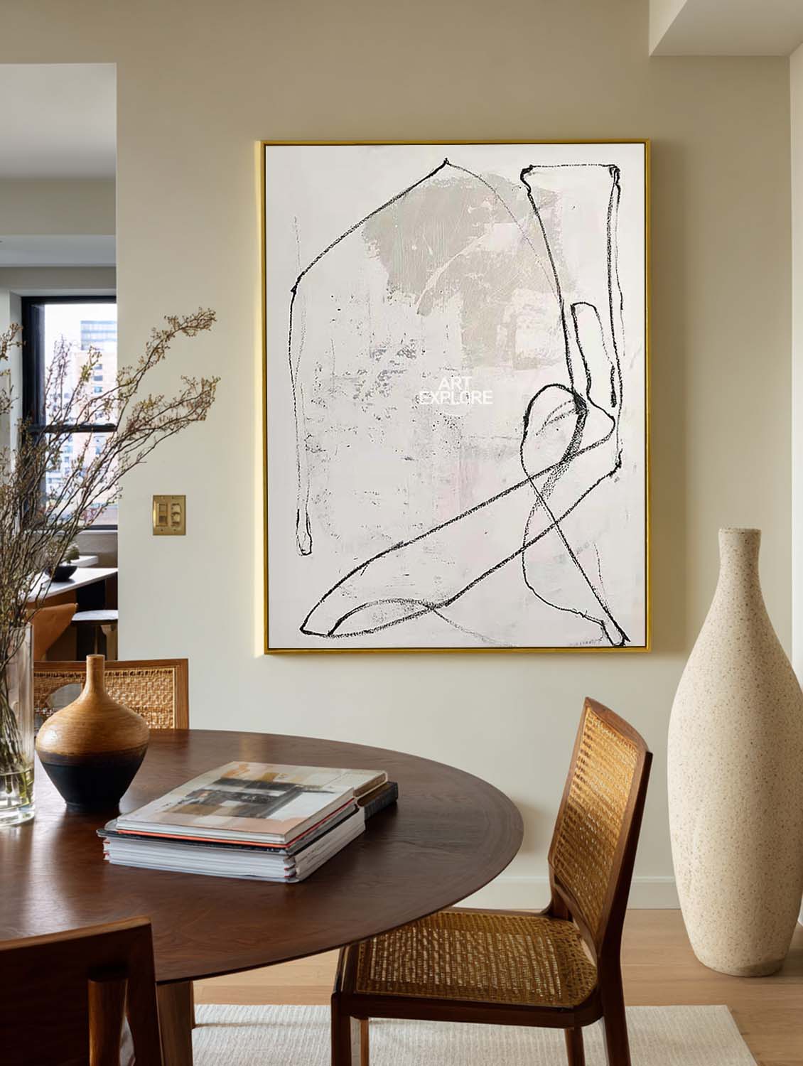 White Minimalist Painting #ABAV182