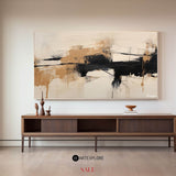 large abstract painting black and beige palette knife oil painting thick textured paintings