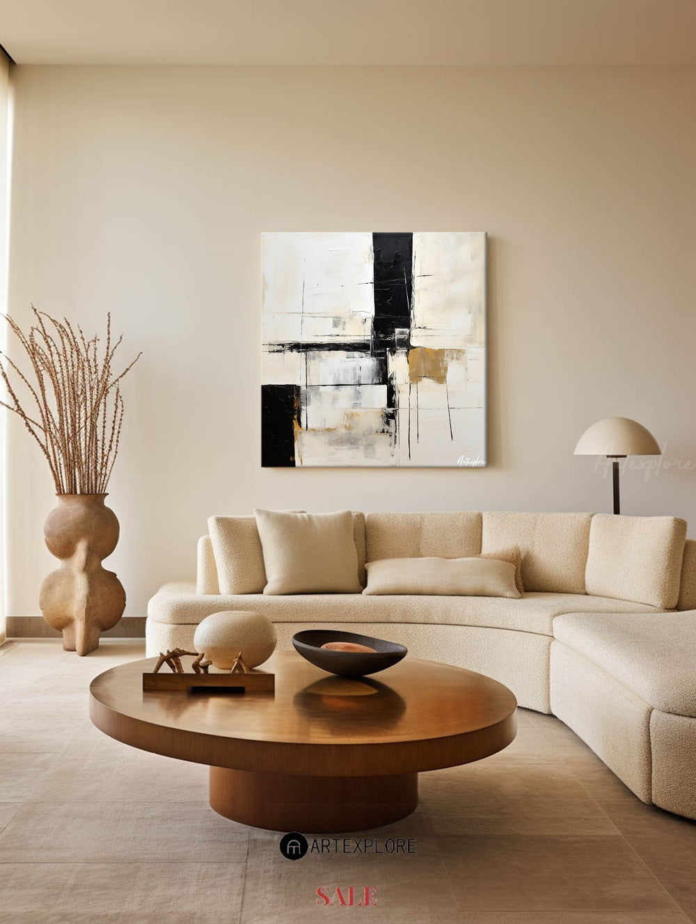 Original Black and White Abstract Canvas Painting Handmade Paintings Modern Abstract Wall Art