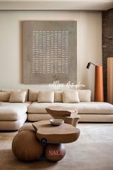 Modern Brown Abstract Wall Art Large Canvas Art Wabi-sabi Minimalist Plaster Art For Sale