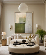 Green Abstract Wall Art, Green Minimalist Painting, Thick Textured Canvas Wall Art For Sale