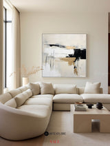 Large Black And White Minimalist Canvas Wall Art Modern Abstract Art For Sale| Artexplore