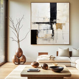 Original Black and White Abstract Canvas Painting Handmade Paintings Modern Abstract Wall Art