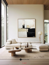 Modern Black and White Abstract Minimalist Wall Art Black and White Canvas Painting