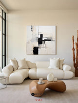 Black And White Abstract Minimalist Painting Large Canvas Wall Art For Sale