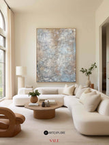 Large Textured Brown Abstract Painting For Living Room Oversized Modern Wall Art
