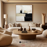 Modern Black and White Abstract Minimalist Wall Art Black and White Canvas Painting