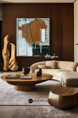 Large Black And Brown Abstract Wall Art Modern Canvas Artworks Acrylic Painting For Livingroom