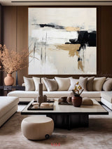 Large Black And White Minimalist Canvas Wall Art Modern Abstract Art For Sale| Artexplore