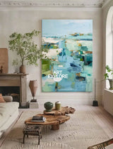 Blue Texture Wall Art Blue Abstract Canvas Painting Large Abstract Texture Painting Blue Fine Art