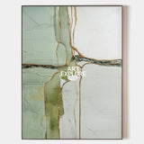 Wabi-sabi Green Texture Painting Large Sage Color Wall Art Modern Minimalist Wall Art For Sale