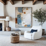 Contemporary Blue Abstract Oil on Canvas - Handcrafted Vertical Wall Art | ArtExplore