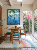 Impressionist Green Nature Scene – Large Vertical Oil on Canvas Wall Art for Contemporary Decor