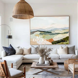 Modern White Wall Art Landscape Original textured wall paintings Minimalist Abstract Canvas Art