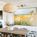 Large Beautiful Girl Seascapes Oil Painting Modern Seascape Textured Art Modern Canvas Art For Sale