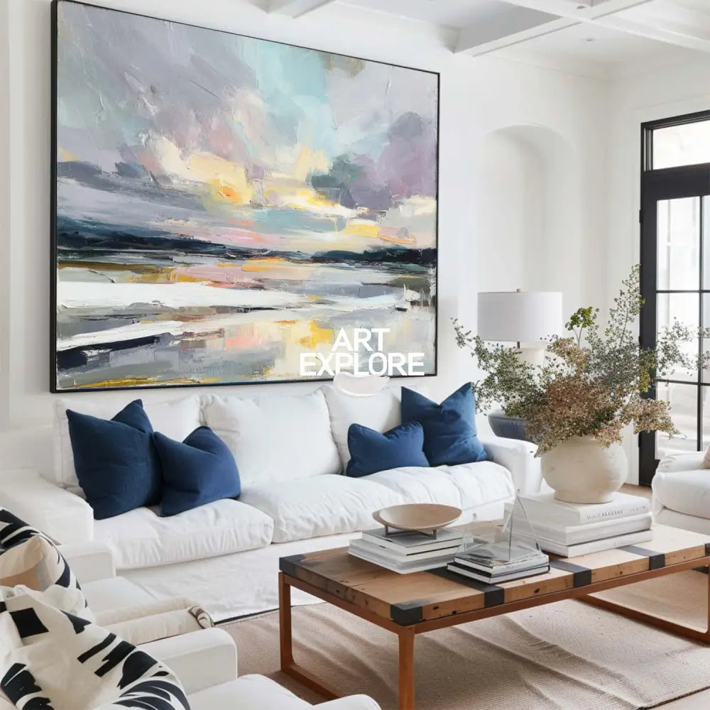 Serene Blue Abstract Canvas – Statement Wall Art for Modern Home Decor by ArtExplore