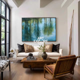 Modern Blue Water Reflection Wall Art – Handmade Texture Painting for Home Decor | ArtExplore