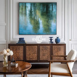Tranquil Blue Scenery Textured Canvas – Handmade Vertical Art for Contemporary Homes | ArtExplore