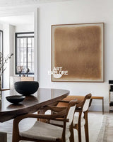 Large Beige Wall Art Gradient Monochrome Color Textured Wall Art Modern Beige Abstract Painting