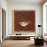 Wabi-sabi Brown Wall Art Large Gradient Monochrome Textured Canvas Art Brown Minimalist Art For Sale