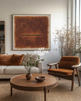 Wabi-sabi Brown Wall Art Large Gradient Monochrome Textured Canvas Art Brown Minimalist Art For Sale