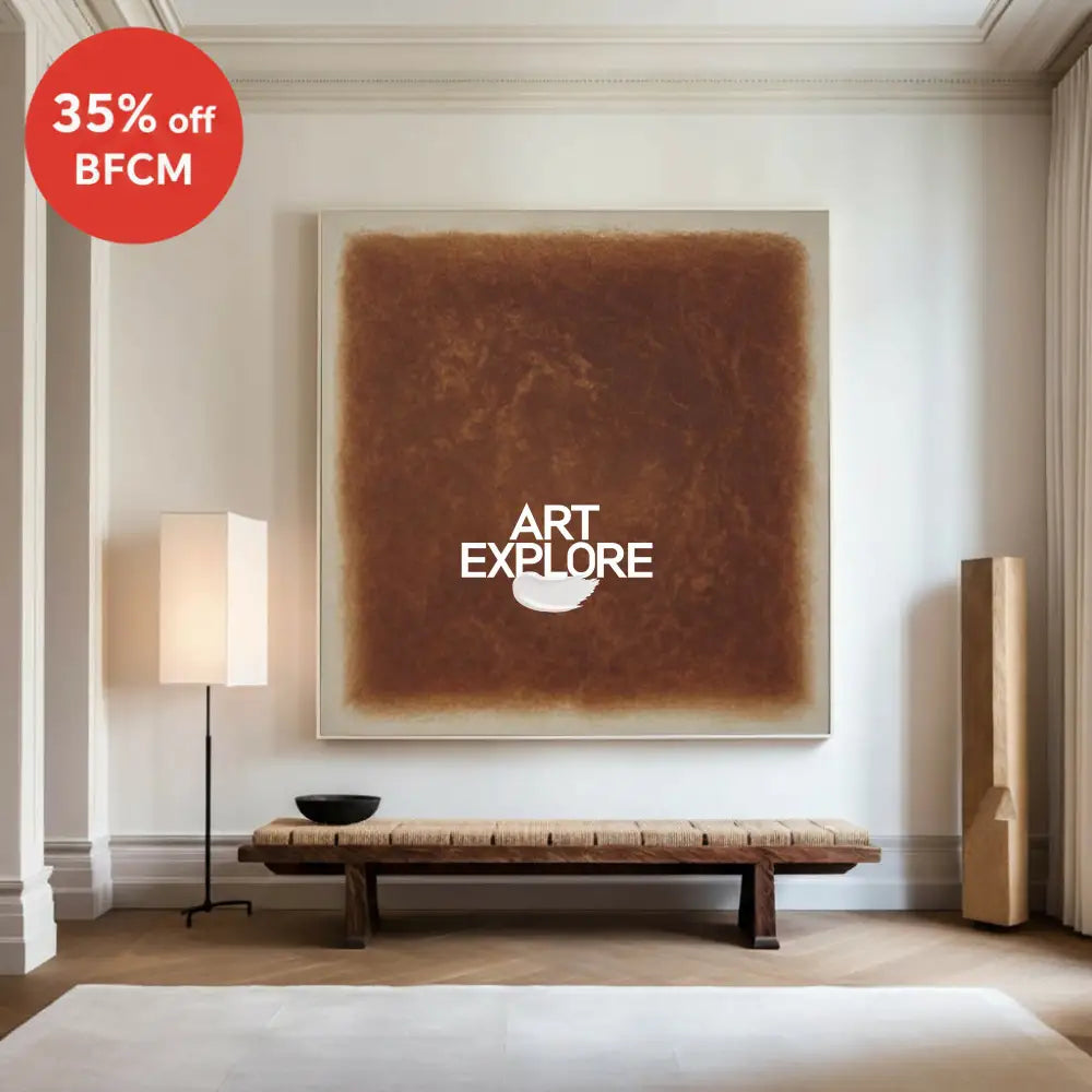 Wabi-sabi Brown Wall Art Large Pure Brown Textured Wall Art Brown Minimalist Art Livingroom Painting