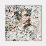 Modern Man Portrait Canvas Painting Rich Textured Art Painting Large Cavas Wall Art For Living Room