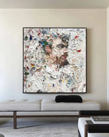 Modern Man Portrait Canvas Painting Rich Textured Art Painting Large Cavas Wall Art For Living Room