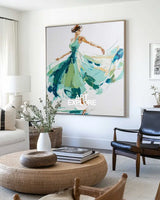 ArtExplore Modern Abstract Woman Dancing Wall Art – Large Textured Canvas Painting for Home Decor