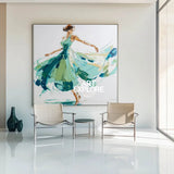 ArtExplore Modern Abstract Woman Dancing Wall Art – Large Textured Canvas Painting for Home Decor