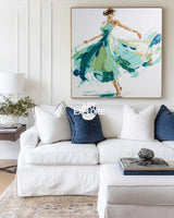 ArtExplore Modern Abstract Woman Dancing Wall Art – Large Textured Canvas Painting for Home Decor