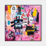 Extra-Large Modern Pink Graffiti Canvas | Striking Pink Textured Art Piece for Home or Office