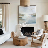 Modern Tranquil Scenery Wall Art – Handmade Landscape for Bedroom, Office, or Entryway by ArtExplore
