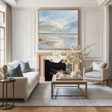 Abstract Sunset Seascape Wall Art – Large Canvas for Minimalist Home & Office Spaces