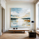 Oversized Modern Landscape Painting – Handmade Textured Canvas Art for Large Wall Decoration