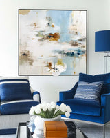 ArtExplore Blue Abstract Painting – Minimalist Large Canvas Art for Modern Interiors
