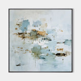 Modern Blue Landscape Wall Art – Handmade Abstract Canvas for Large Space Home Decor, Minimalist Scenery by ArtExplore