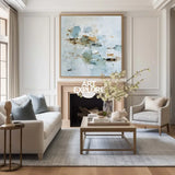 ArtExplore Large Blue Landscape Painting – Handcrafted Minimalist Abstract for Modern Living, Bedroom, or Hallway Walls