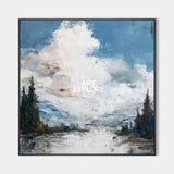 Contemporary Blue Seascape Canvas – Handmade Textured Tranquil Wall Art by ArtExplore