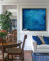 Wabi-Sabi Style Blue Texture Wall Art | Oversized Modern Canvas | ArtExplore Decor