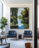 Large Green Swamp Landscape Wall Art Lake Impressionist Painting Texture Landscape Wall Art